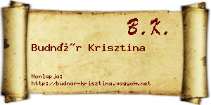 Budnár Krisztina névjegykártya