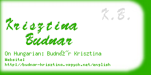 krisztina budnar business card